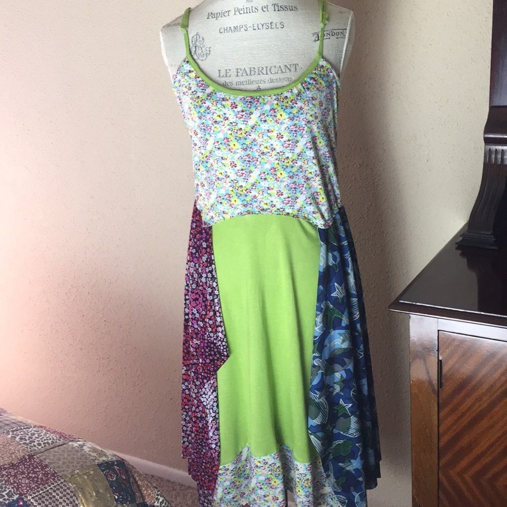 Rising International Boho Patchwork Flowy Dress - image 1